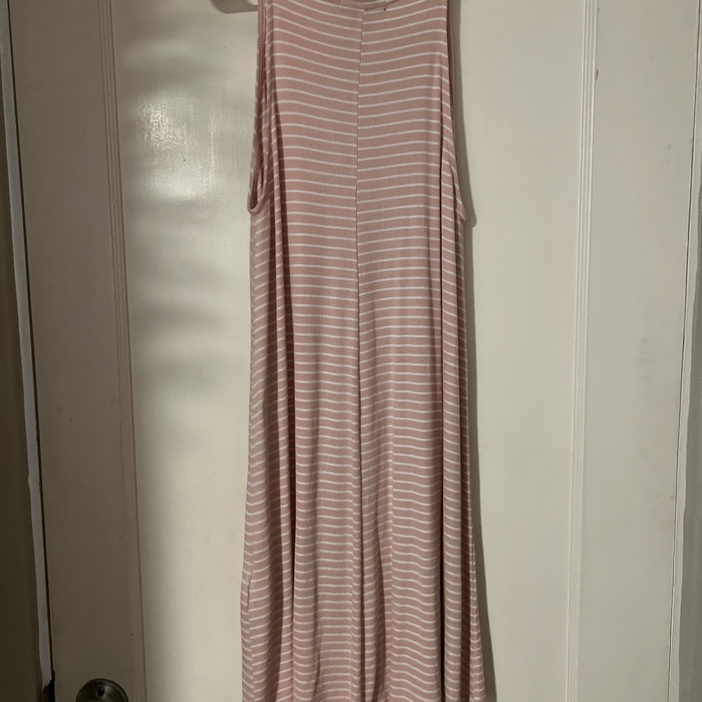 Forever 21 skater dress pink with white stripes